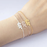 LKXINXSL Plant Leaves Bracelet for Women Charms Engagement Chain