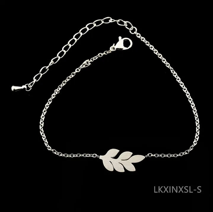 LKXINXSL Plant Leaves Bracelet for Women Charms Engagement Chain