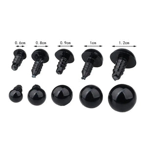 100Pcs 6-12mm DIY Doll Eyes Safety Eyes for Teddy Bear Soft Toy Animal Doll