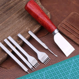 LMDZ Leather Craft Tools Kit Stitching Punch Carving Work Groover Set