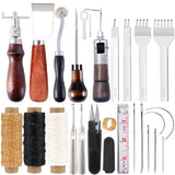 LMDZ Leather Craft Tools Kit Stitching Punch Carving Work Groover Set