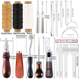 LMDZ Leather Craft Tools Kit Stitching Punch Carving Work Groover Set