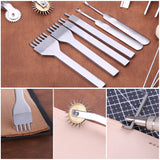 LMDZ Leather Craft Tools Kit Stitching Punch Carving Work Groover Set