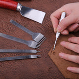 LMDZ Leather Craft Tools Kit Stitching Punch Carving Work Groover Set