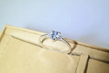 Tibetan Silver Heart CZ Zircon Wedding Band Ring Women Engagement Jewelry