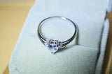 Tibetan Silver Heart CZ Zircon Wedding Band Ring Women Engagement Jewelry