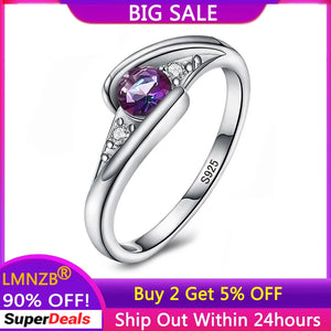 Colorful Zirconia Crystal Rings Tibetan Silver Jewelry LR035