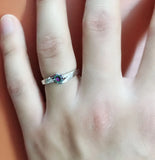 Colorful Zirconia Crystal Rings Tibetan Silver Jewelry LR035