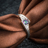 Colorful Zirconia Crystal Rings Tibetan Silver Jewelry LR035
