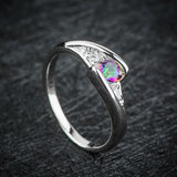 Colorful Zirconia Crystal Rings Tibetan Silver Jewelry LR035