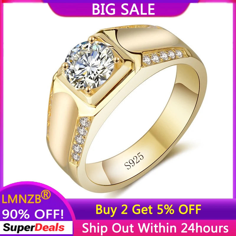 Tibetan Silver CZ Zircon Men's Wedding Band