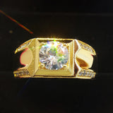 Tibetan Silver CZ Zircon Men's Wedding Band