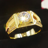 Tibetan Silver CZ Zircon Men's Wedding Band