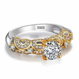 Tibetan Silver Zirconia Ring Engagement Wedding Women XR243
