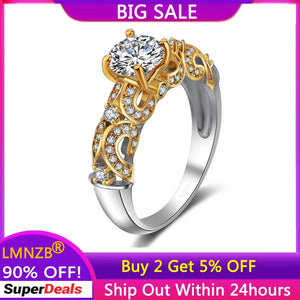 Tibetan Silver Zirconia Ring Engagement Wedding Women XR243