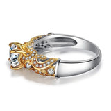 Tibetan Silver Zirconia Ring Engagement Wedding Women XR243