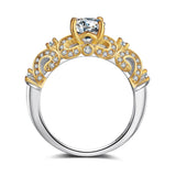 Tibetan Silver Zirconia Ring Engagement Wedding Women XR243
