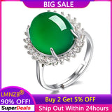 Tibetan Silver Emerald Zircon Resizable Ring for Women
