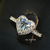 Tibetan Silver Heart Zirconia Ring for Women