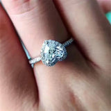 Tibetan Silver Heart Zirconia Ring for Women
