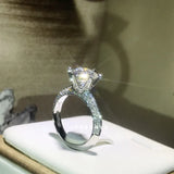 Tibetan Silver Wedding Engagement Ring 2ct CZ Zirconia Rings