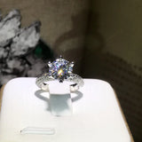 Tibetan Silver Wedding Engagement Ring 2ct CZ Zirconia Rings