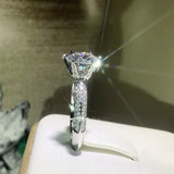 Tibetan Silver Wedding Engagement Ring 2ct CZ Zirconia Rings