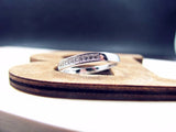 Tibetan Silver Half Circle Zircon Ring LR012