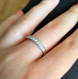 Tibetan Silver Half Circle Zircon Ring LR012