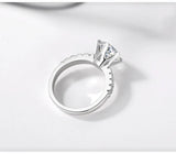 Tibetan Silver Wedding Ring 2CT CZ Zircon Women Jewelry