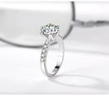Tibetan Silver Wedding Ring 2CT CZ Zircon Women Jewelry