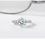 Tibetan Silver Wedding Ring 2CT CZ Zircon Women Jewelry