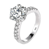 Tibetan Silver Wedding Ring 2CT CZ Zircon Women Jewelry