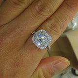 Tibetan Silver Flower CZ Zircon Ring Wedding Jewelry R680