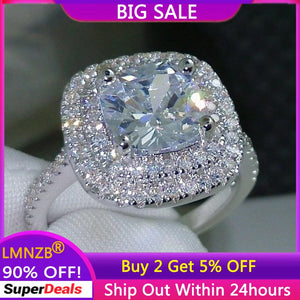 Tibetan Silver Flower CZ Zircon Ring Wedding Jewelry R680
