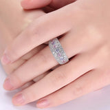 Pink Crystal Ring Tibetan Silver Ring for Women Wedding Party Jewelry