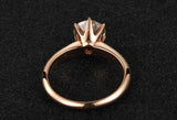 Rose Rings for Women 8*8mm Clear Zirconia Wedding Band