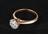 Rose Rings for Women 8*8mm Clear Zirconia Wedding Band