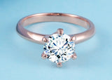Rose Rings for Women 8*8mm Clear Zirconia Wedding Band