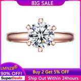 Rose Rings for Women 8*8mm Clear Zirconia Wedding Band