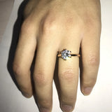 Rose Rings for Women 8*8mm Clear Zirconia Wedding Band