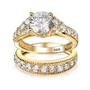 Tibetan Silver Rings Set with 2.0ct Cubic Zirconia for Women R045