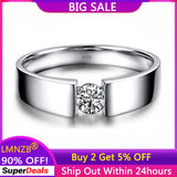 Tibetan Silver Ring Men 1.0ct Zirconia Wedding Band