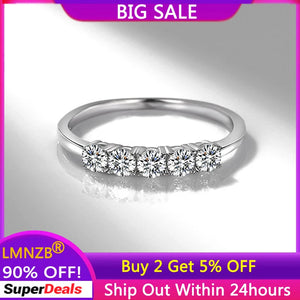 Silver Zircon CZ Wedding Female Finger Rings Eternity Geometric