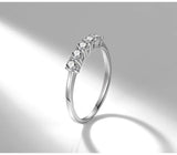 Silver Zircon CZ Wedding Female Finger Rings Eternity Geometric