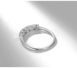 Silver Zircon CZ Wedding Female Finger Rings Eternity Geometric