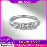 Silver Zircon CZ Wedding Female Finger Rings Eternity Geometric