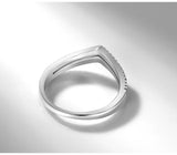 Zircon Chevron V Ring Tibetan Silver Women's Jewelry