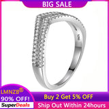 Zircon Chevron V Ring Tibetan Silver Women's Jewelry