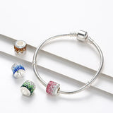 Tibetan Silver Crystal Beads for Charm Bracelets LC257